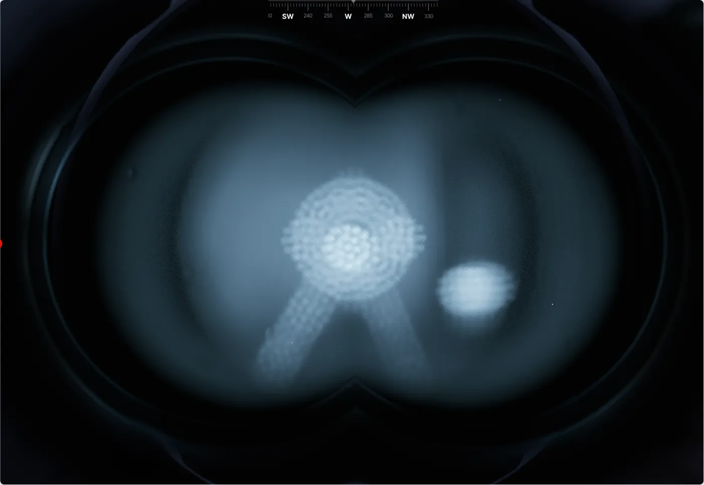À travers une lunette avec des NVG : on ne voit rien